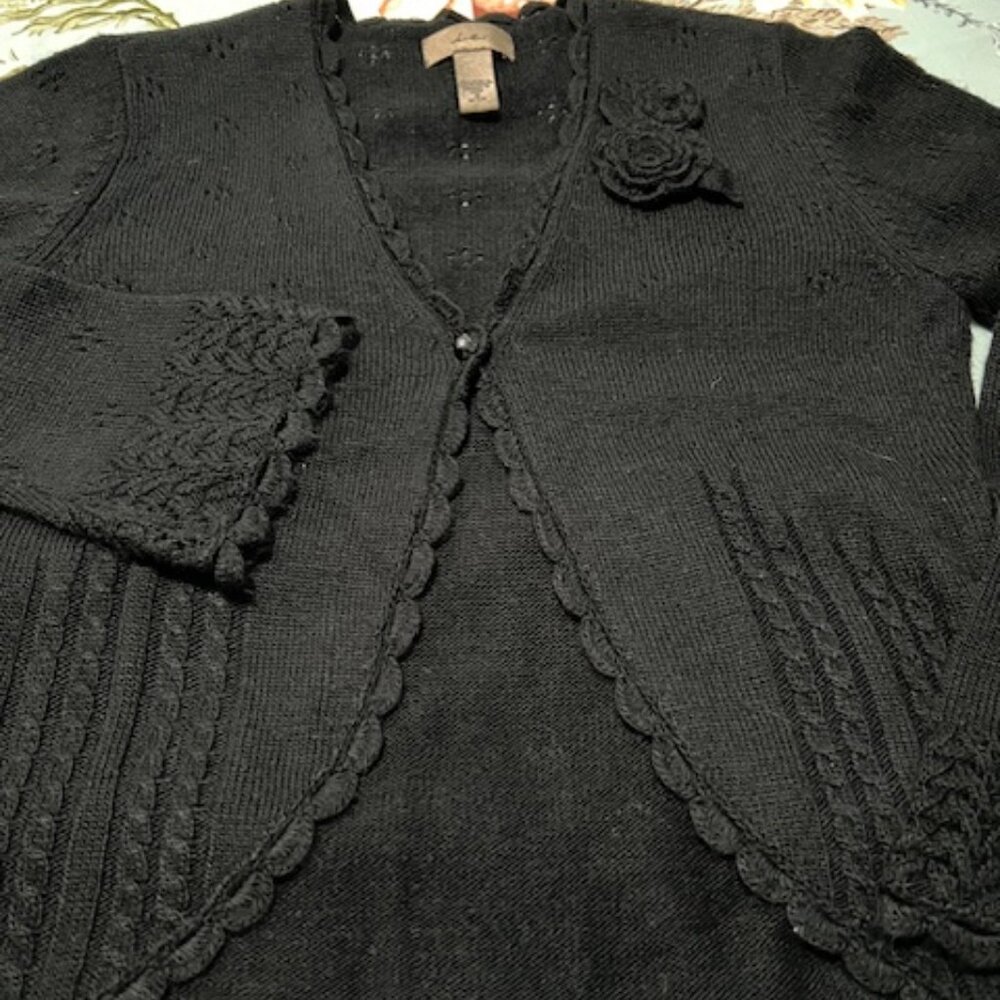 i.e. Scalloped Embellished Cardigan Sweater